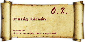 Ország Kálmán névjegykártya