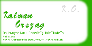 kalman orszag business card